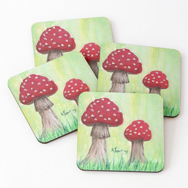 Item preview, Red capped mushrooms designed and sold by ArtsByAmberPA.