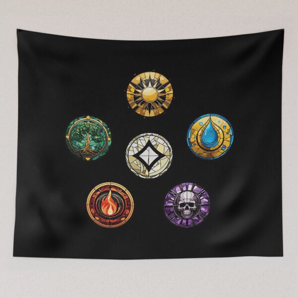 Item preview, Magic Gathering Colorpie including Colorless - Stained Glass Mana Symbols for MTG Players designed and sold by Maximilian Simson.