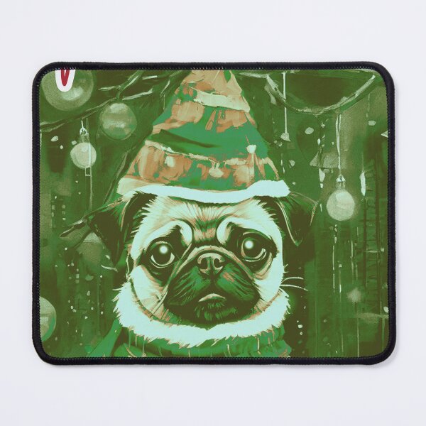 Item preview, Pug HAPPY HOLIDAYS 92 MERRY CHRISTMAS FELIZ NAVIDAD designed and sold by RedBluffTraders.