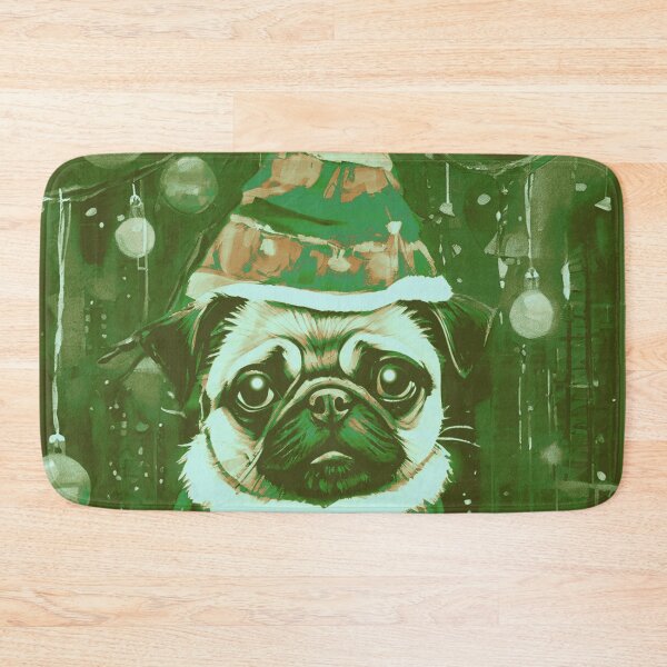 Item preview, Pug HAPPY HOLIDAYS 92 MERRY CHRISTMAS FELIZ NAVIDAD  designed and sold by RedBluffTraders.