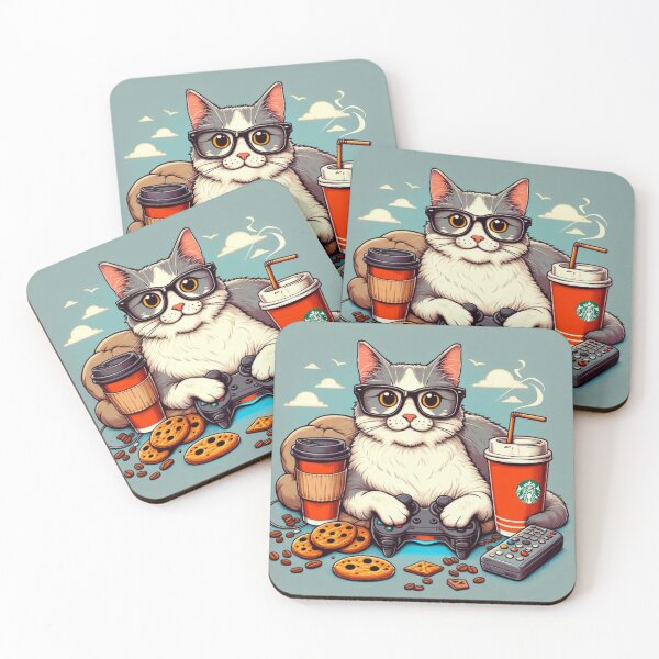 Item preview, gamer cat designed and sold by Greydate.