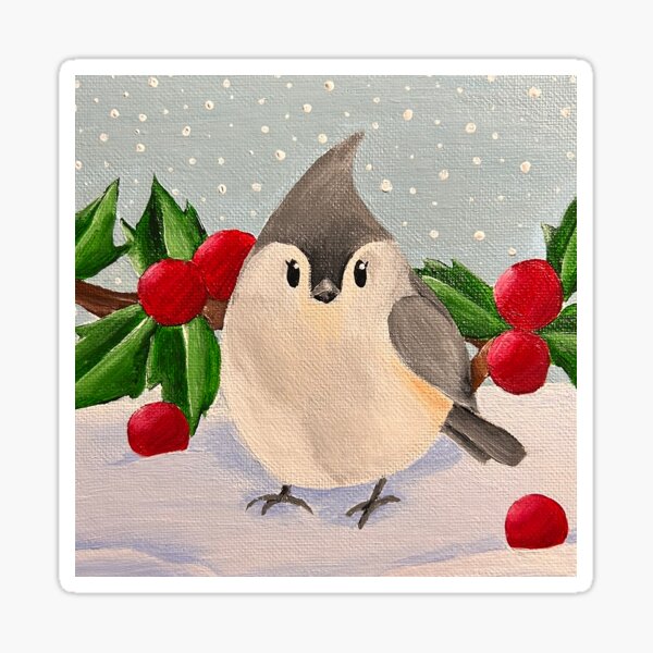Item preview, Tufted Titmouse in Snow designed and sold by WrenElizaAnne.