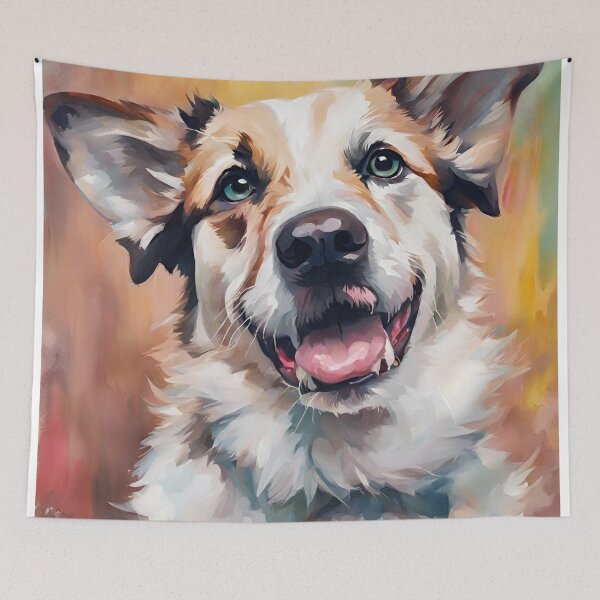 Item preview, Fluffy Dog Painting designed and sold by ArtsOfBats.