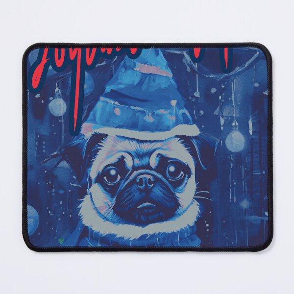 Item preview, Pug HAPPY HOLIDAYS 92 MERRY CHRISTMAS Joyeux Noël designed and sold by RedBluffTraders.