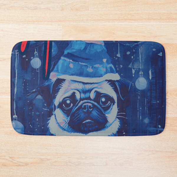 Item preview, Pug HAPPY HOLIDAYS 92 MERRY CHRISTMAS Joyeux Noël designed and sold by RedBluffTraders.