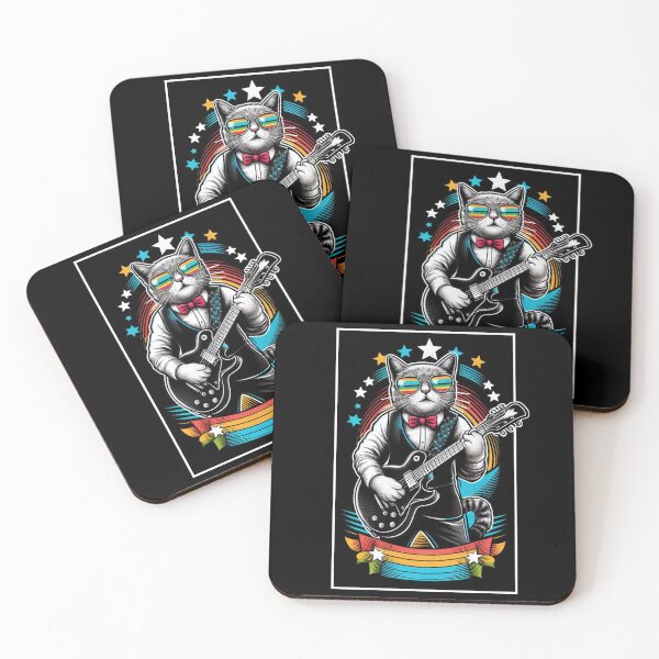Item preview, Rockstar Retro Cat designed and sold by Big Catsby.