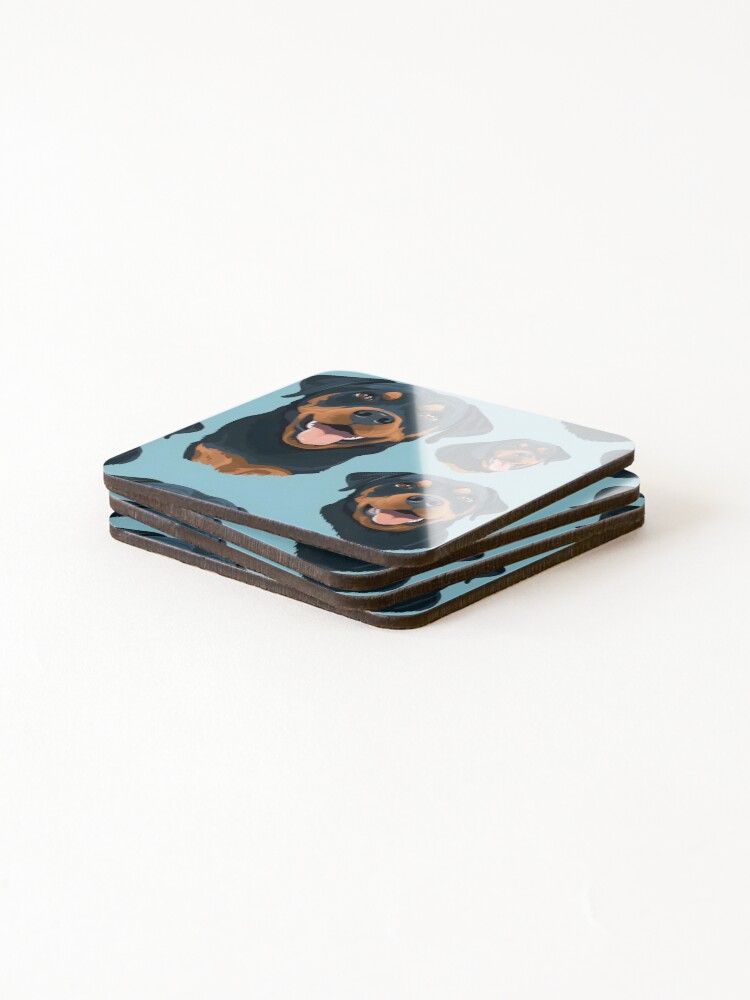 Thumbnail 4 of 5, Coasters (Set of 4), Dogs 2 Rottweiler 26 designed and sold by DigitalPatternx.