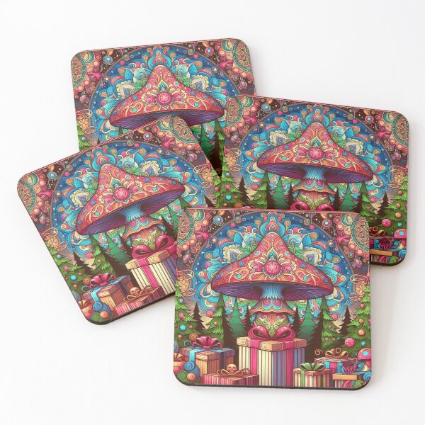 Artikelvorschau, Psychedelischer Pilz Weihnachten Psilocybin Cottagecore Mandala Weihnachten Skandinavisch Nordisch entworfen und verkauft von CoffeeIsATrip.