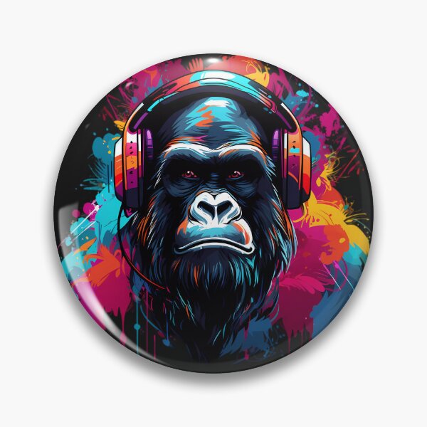 Item preview, Gorilla listening to music  designed and sold by Linework Studio.