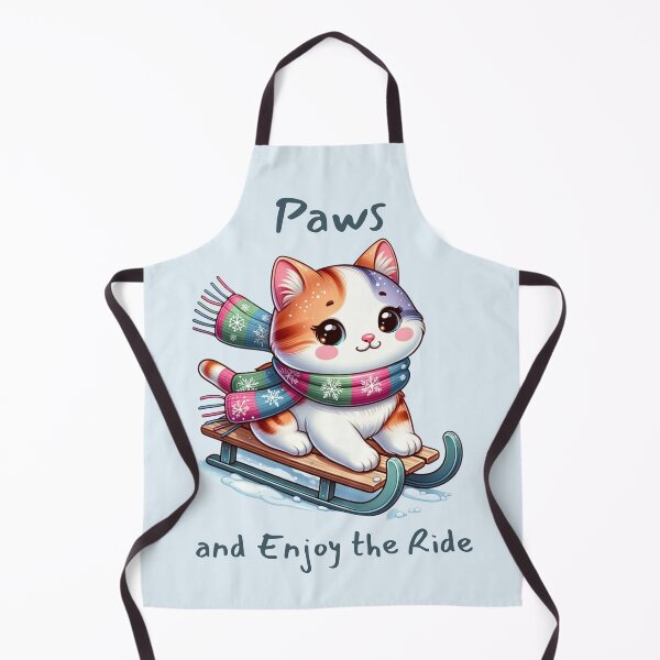 Item preview, Paws and Enjoy the Ride Cute Sledding Cat designed and sold by NAFDesigns.