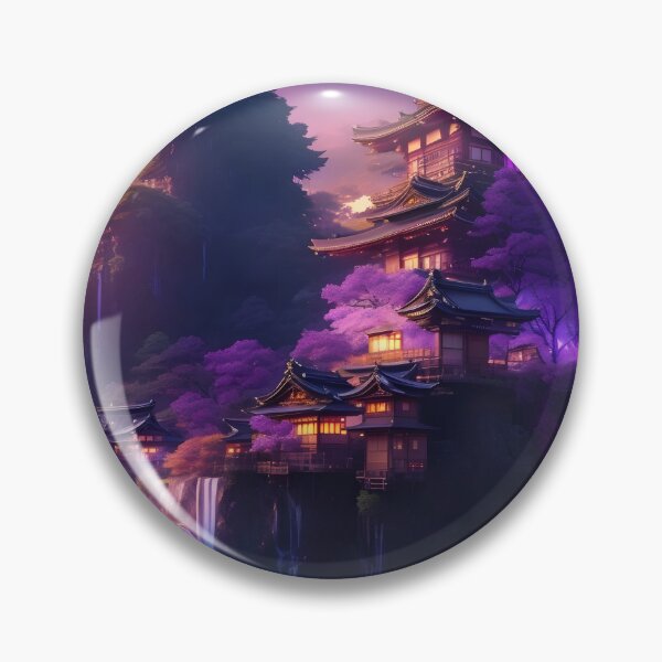 Item preview, Fantasy Japanese Village Illustration designed and sold by WODEXZ.