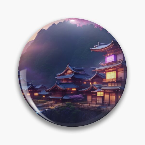 Item preview, Fantasy Japanese Village Illustration designed and sold by WODEXZ.