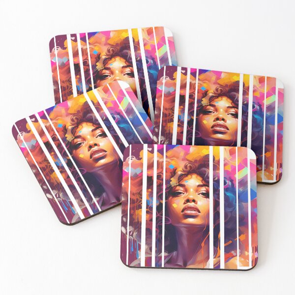 Item preview, Afro-descendant woman colored in gradient designed and sold by CollorTrend.