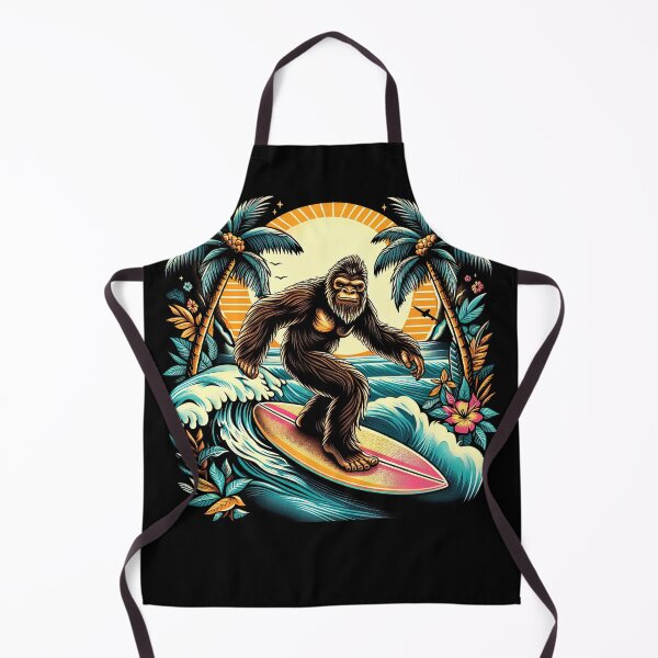 Artikelvorschau, Surfen Bigfoot Fun Tropical Beach Sasquatch Surfer entworfen und verkauft von SpookshowDesign.