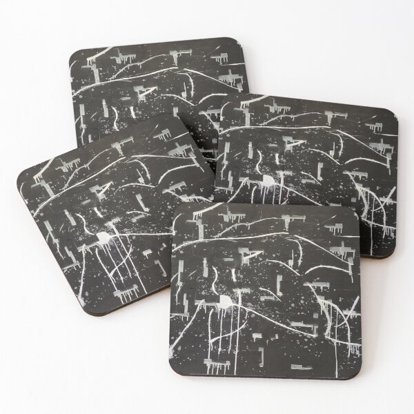 Item preview, Black and White Abstract Painting designed and sold by sixella-blue.