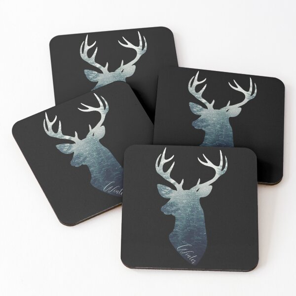 Item preview, Deer Silhouette Pine Tree forest designed and sold by Compusmurf Design.