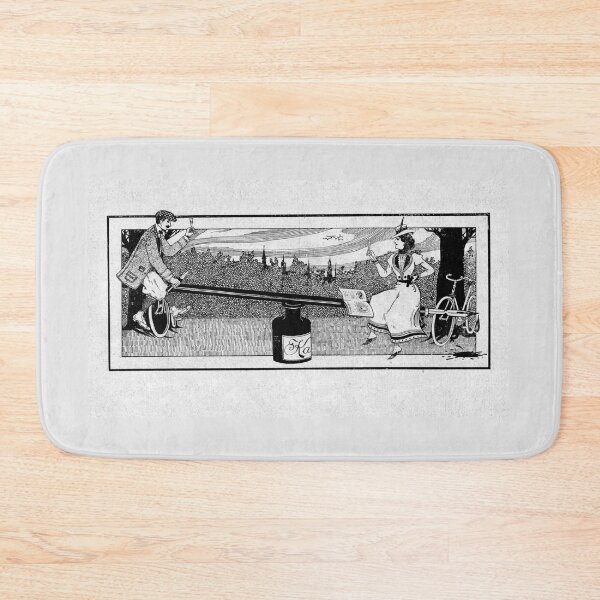 Item preview, Artistic cyclists on a seesaw- vintage book illustration.  designed and sold by stevepaint.