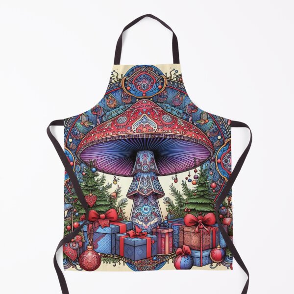 Item preview, Psychedelic Mushroom Christmas psilocybin Cottagecore Mandala Xmas Scandinavian Nordic Red Purple Blue designed and sold by CoffeeIsATrip.