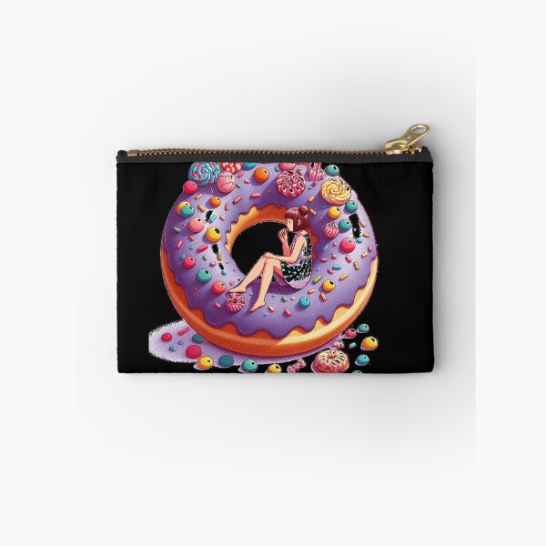 Item preview, A Girl Enjoying a Giant Donut Surrounded by Candy designed and sold by autrouvetout.