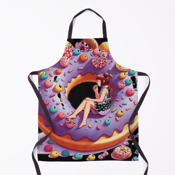 Item preview, A Girl Enjoying a Giant Donut Surrounded by Candy designed and sold by autrouvetout.