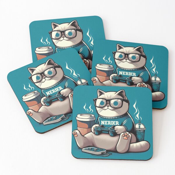 Item preview, nerd cat designed and sold by Greydate.