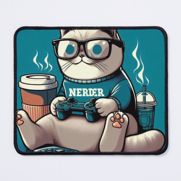 Item preview, nerd cat designed and sold by Greydate.