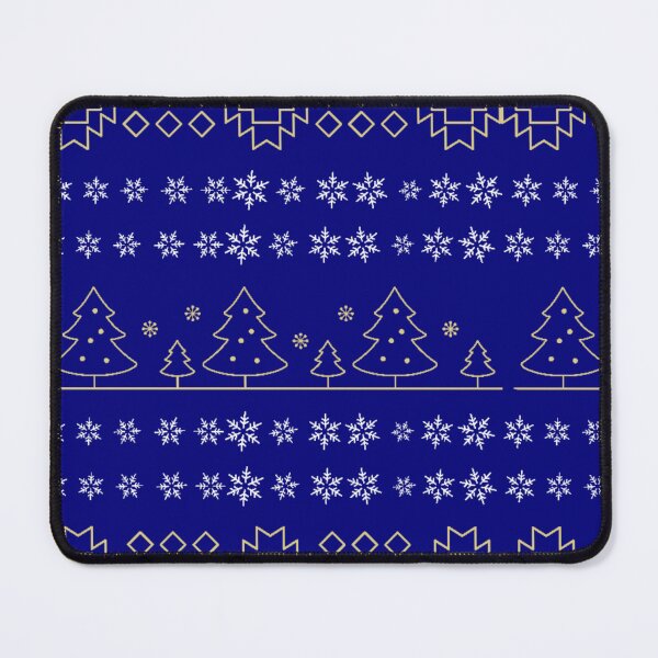 Item preview, Blue Christmas Tree / Snowflake Native Print designed and sold by JMWCD.