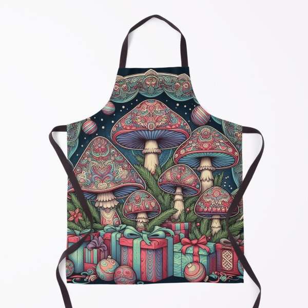 Item preview, Psychedelic Mushroom Christmas psilocybin Cottagecore Mandala Xmas Scandinavian Nordic Red Purple Blue designed and sold by CoffeeIsATrip.