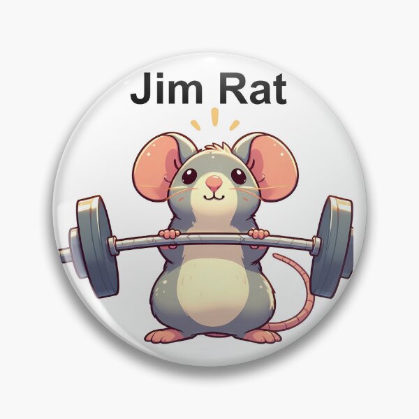 Item preview, Copy of Cute Rat with "GYM RAT" logo Lifting Barbell designed and sold by ArsiStrenght.