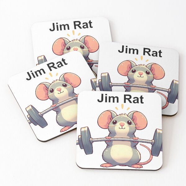 Item preview, Copy of Cute Rat with "GYM RAT" logo Lifting Barbell designed and sold by ArsiStrenght.