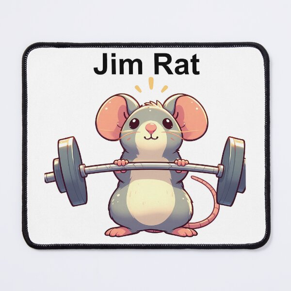 Item preview, Copy of Cute Rat with "GYM RAT" logo Lifting Barbell designed and sold by ArsiStrenght.
