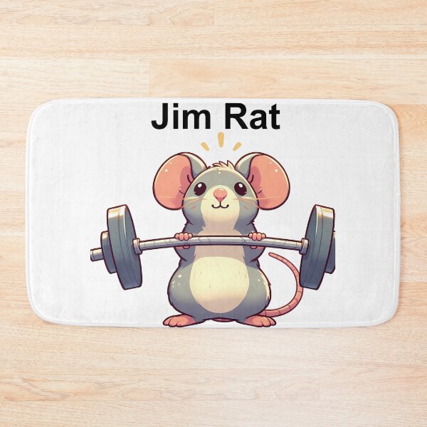 Item preview, Copy of Cute Rat with "GYM RAT" logo Lifting Barbell designed and sold by ArsiStrenght.