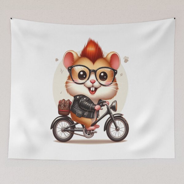 Item preview, cute hamster on a bicycle designed and sold by Blozoku.