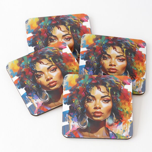 Item preview, Beautiful black woman with colored hair designed and sold by CollorTrend.