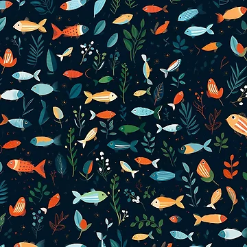 Artwork thumbnail, Fun Fish Tank Treasure Pattern by Rustybaker28