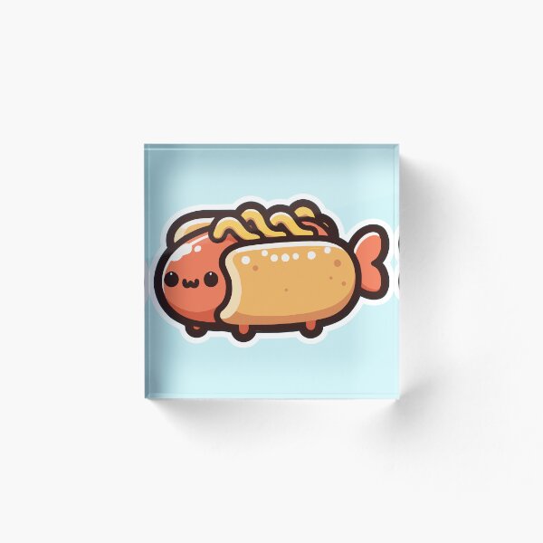 Item preview, Hotdog Fish - Playful Foodie Delight designed and sold by DokiDoki-Design.