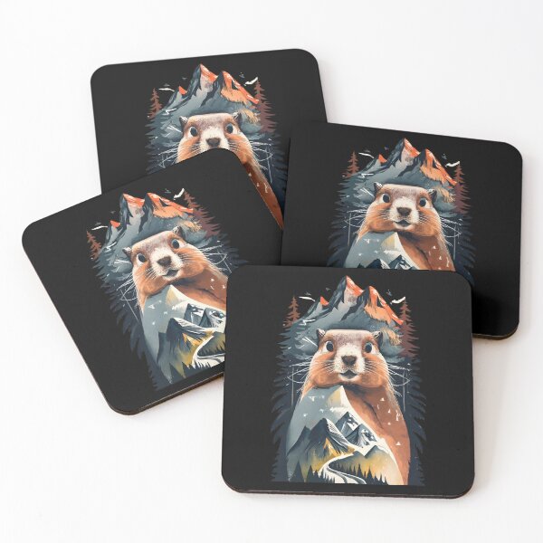 Item preview, Groundhog blended into the mountain view designed and sold by Ann Miu Deluxe.