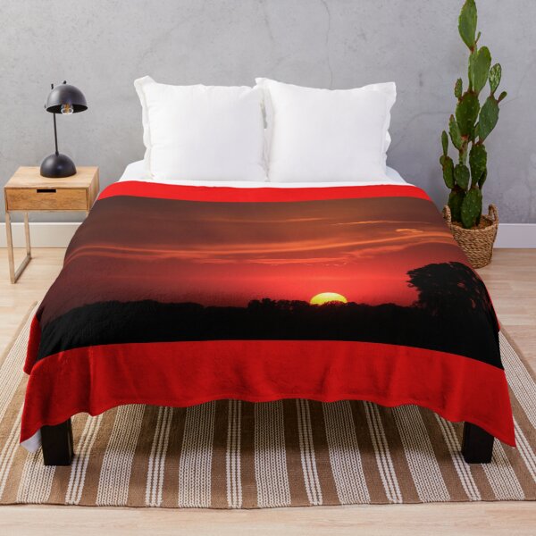 Item preview, Blazing Red Sky at Sunset with Sunrays  designed and sold by ROBERTDBROZEK.