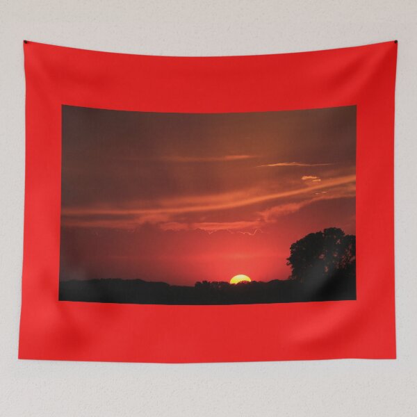 Item preview, Blazing Red Sky at Sunset with Sunrays  designed and sold by ROBERTDBROZEK.