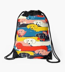COLORED CUTE DOGS PATTERN 2 Drawstring Bag