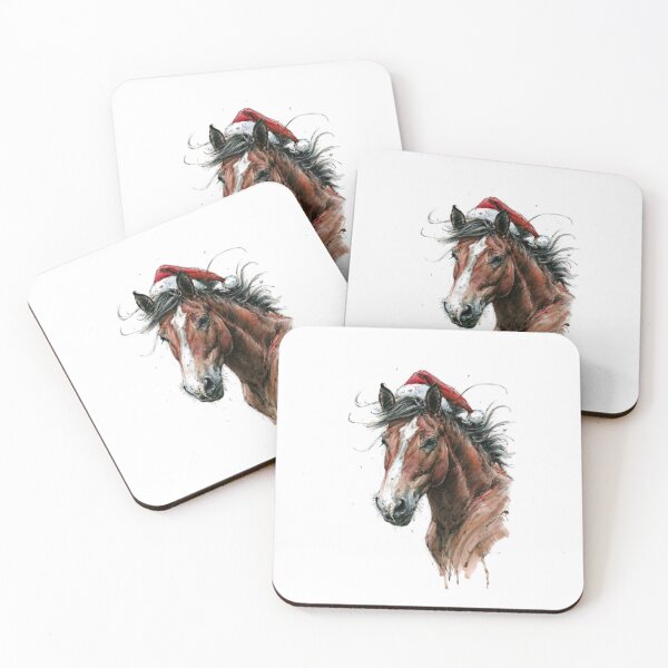 Item preview, Retro Xmas: Fluffy Horse Love designed and sold by Blink Art Studio.