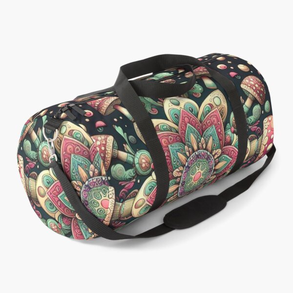 Item preview, Psychedelic Lotus Mushroom Christmas psilocybin Cottagecore Mandala Xmas Scandinavian Nordic Green Pink designed and sold by CoffeeIsATrip.