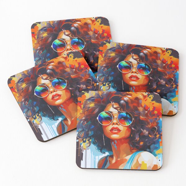 Item preview, Young black woman with glasses and colored hair designed and sold by CollorTrend.