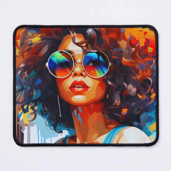 Item preview, Young black woman with glasses and colored hair designed and sold by CollorTrend.