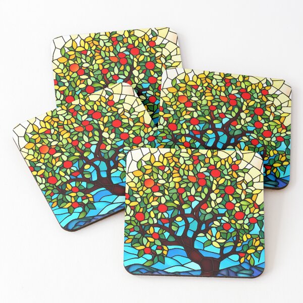 Item preview, Stained Glass Apple Tree designed and sold by ChanceTwoArt.