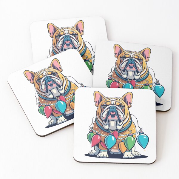 Artikelvorschau, Lustige englische Bulldoggen-Weihnachtslichter entworfen und verkauft von ArtFromBeyond.