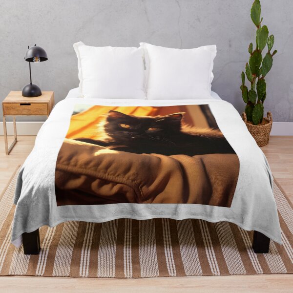 Item preview, Relaxed black cat lounges in fluffy cushions designed and sold by Shirtastically.
