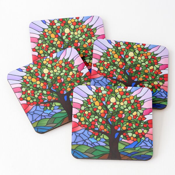 Item preview, Stained Glass Apple Tree designed and sold by ChanceTwoArt.