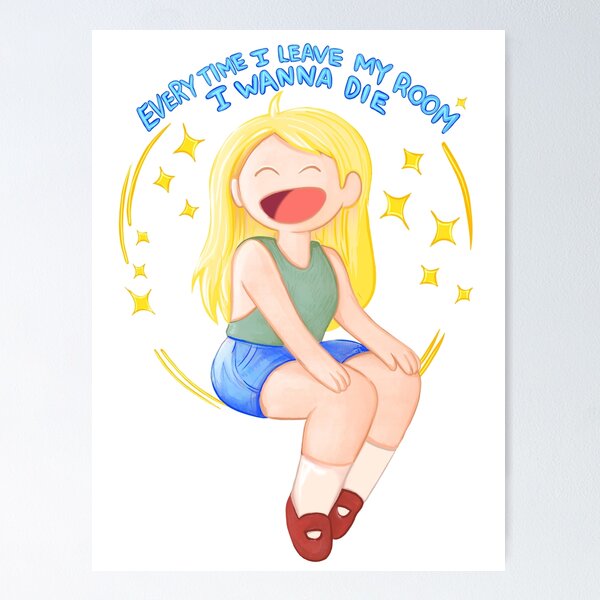 Artikel-Vorschau von Jedes Mal, wenn ich mein Zimmer verlasse, möchte ich sterben – Fionna und Cake / Adventure Time-Fankunst, designt und verkauft von Lavinia Knight.