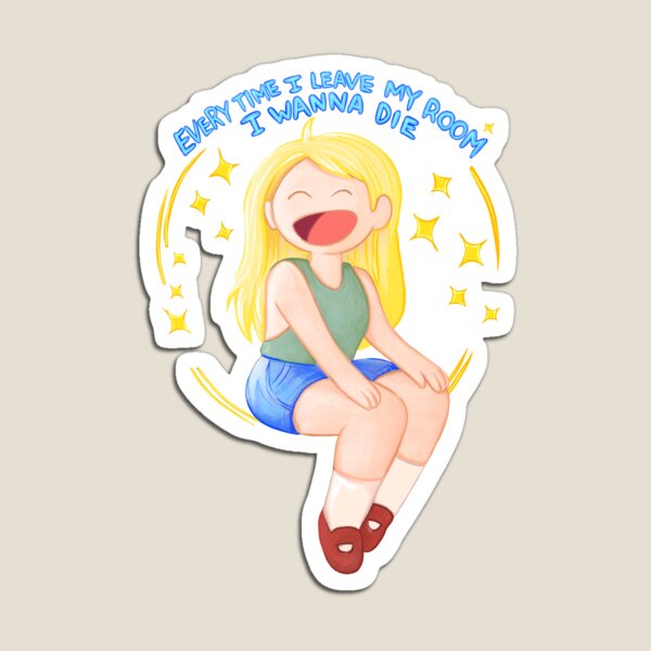 Every time I leave my room I wanna die - Fionna and Cake / Adventure Time fan art Magnet